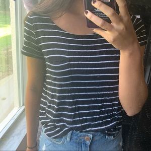 H&M divided striped t shirt